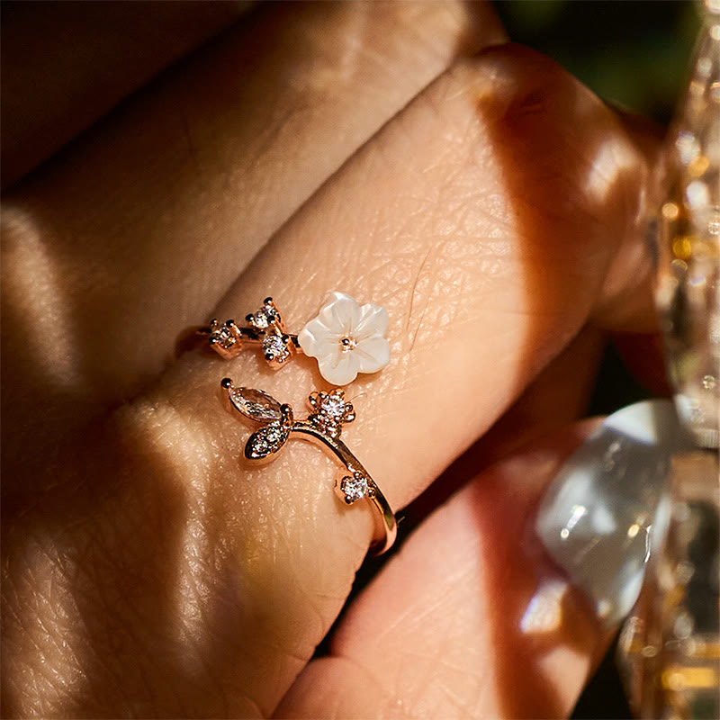 Anillo de cobre curativo ajustable con diseño de flor blanca y Buddha Stones - image 6