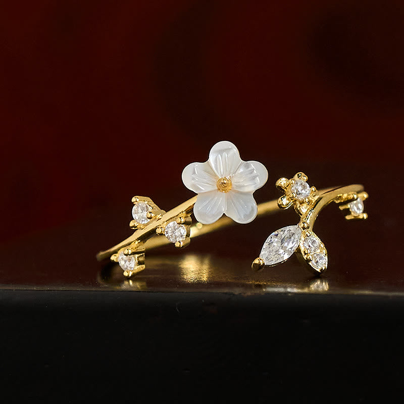 Anillo de bendición ajustable con diseño de flor blanca y Buddha Stones en plata de ley 925 - image 18