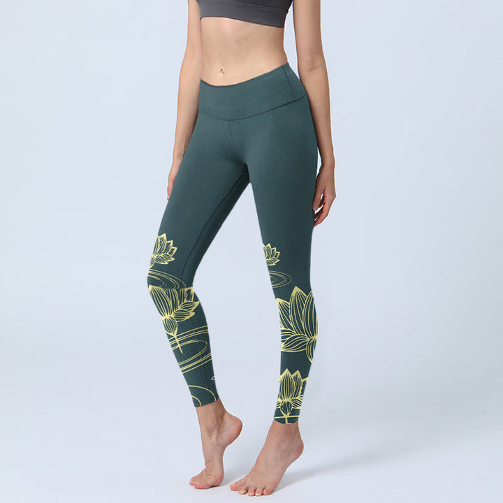 Leggings de yoga para mujer con estampado de Buddha Stones - Verdemar - US18，UK/AU22，EU50 (4XL) - image 0