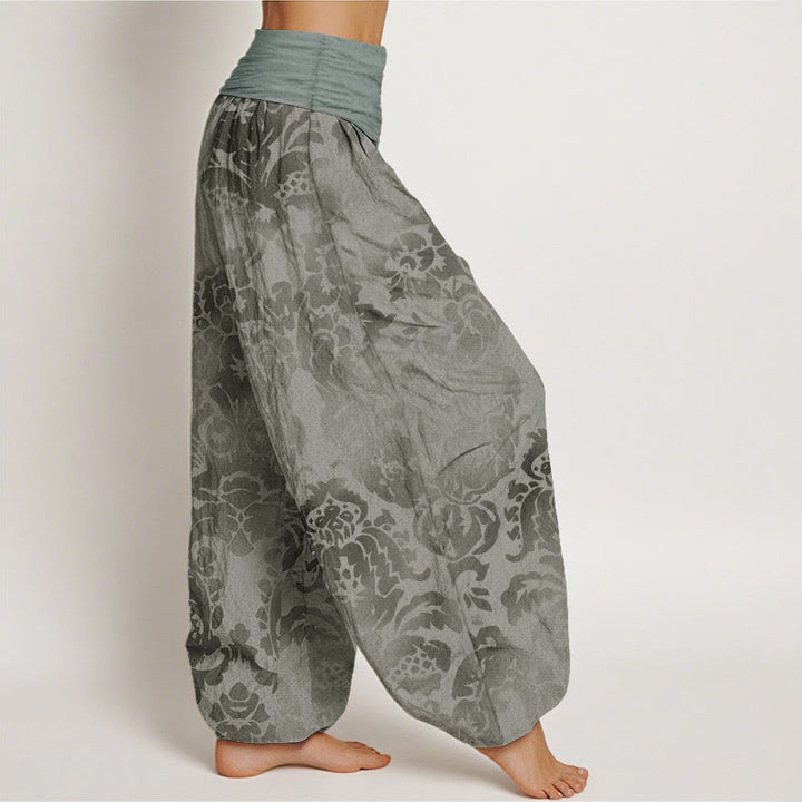 Pantalones bombachos de mujer con cintura elástica, de algodón, estilo casual, con diseño de flores y hojas, estampado de Buddha Stones. - image 8