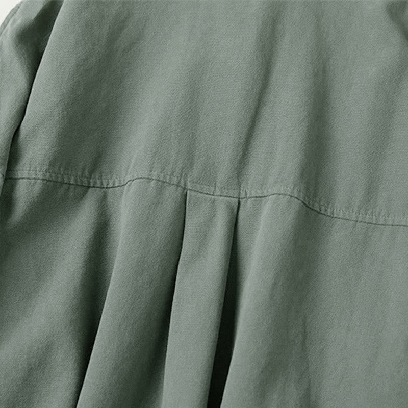 Camisa de algodón de manga larga con cuello alto y botones informales para mujer con diseño de Buddha Stones - image 2