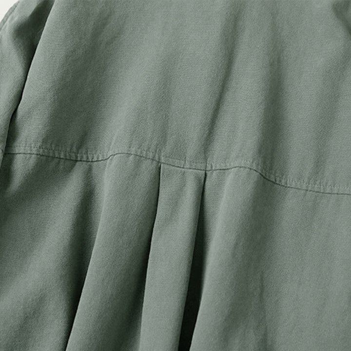 Camisa de algodón de manga larga con cuello alto y botones informales para mujer con diseño de Buddha Stones - image 2