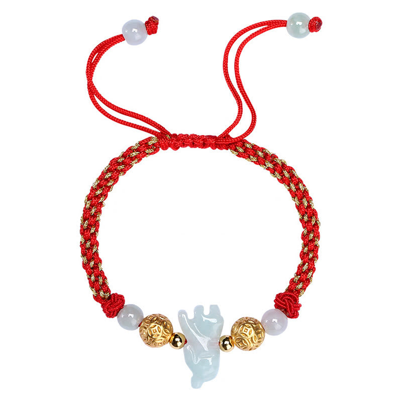 Pulsera de la suerte con cuentas de jade y plata del zodiaco chino , Buddha Stones y hilo rojo del Año del Caballo - image 13
