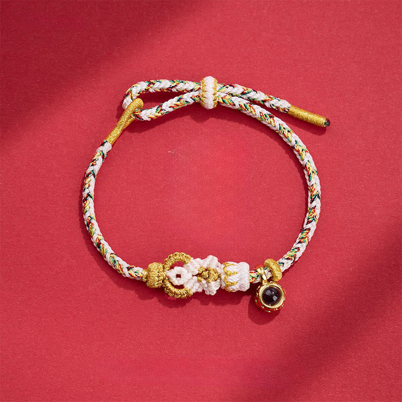 Pulsera de Buddha Stones tejida a mano con piedras de proyección de Buda - Blanco (circunferencia de la muñeca: 14-23 cm) - image 8