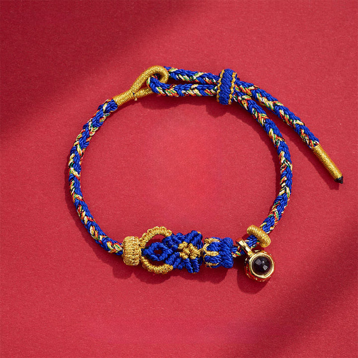 Pulsera de Buddha Stones tejida a mano con piedras de proyección de Buda - Azul (circunferencia de la muñeca: 14-23 cm) - image 4