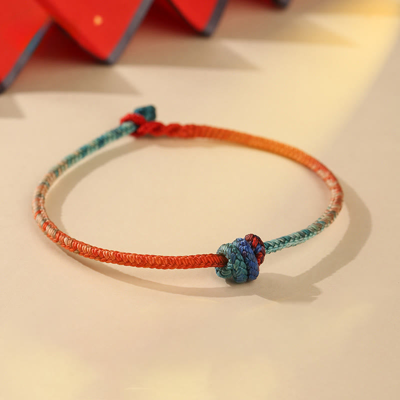 Pulsera de fuerza con nudos tejidos a mano con Buddha Stones de colores - Cordón de color (circunferencia de la muñeca: 19 cm) - image 0