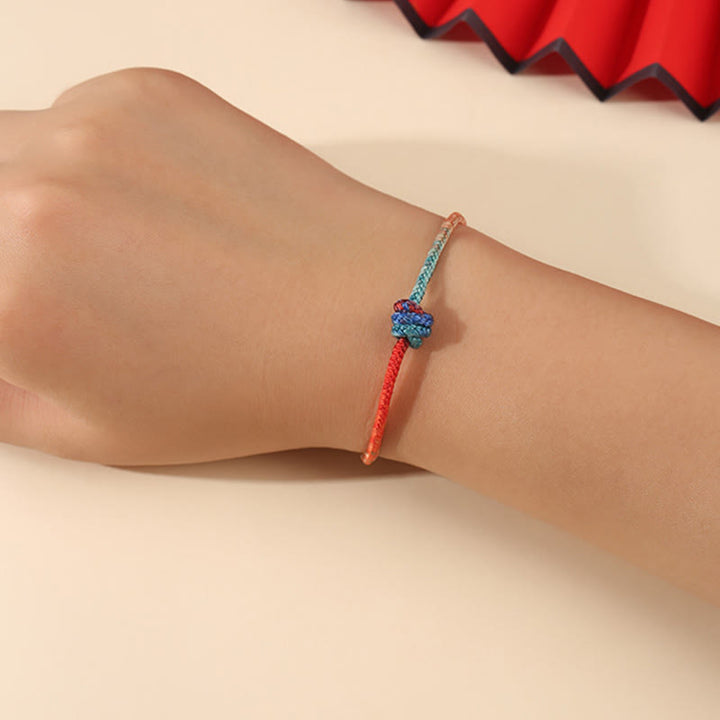 Pulsera de fuerza con nudos tejidos a mano con Buddha Stones de colores - image 4