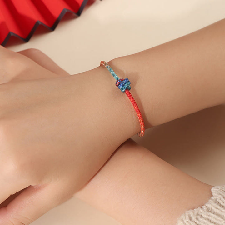 Pulsera de fuerza con nudos tejidos a mano con Buddha Stones de colores - image 3