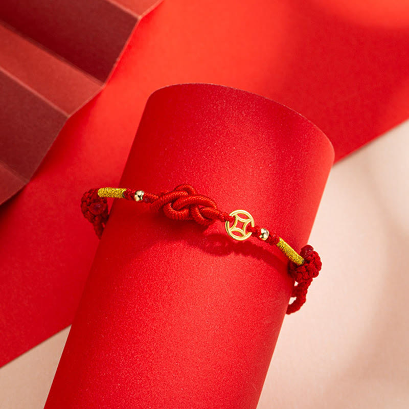 Pulsera trenzada de protección con monedas de cobre y nudo Ruyi de Buddha Stones - image 2