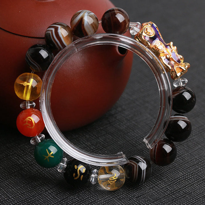 Pulsera positiva Pi Xiu con cuentas de sardónice y Buddha Stones que cambian de color con cinco elementos - image 9