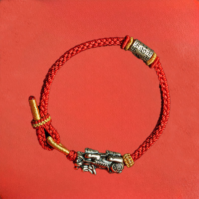 Pulsera de hilo protector Pixiu Om Mani Padme Hum de plata de ley 925 con Buddha Stones - image 10