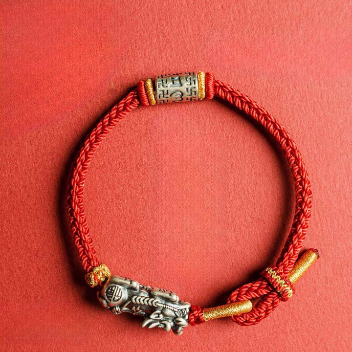 Pulsera de hilo protector Pixiu Om Mani Padme Hum de plata de ley 925 con Buddha Stones - image 4