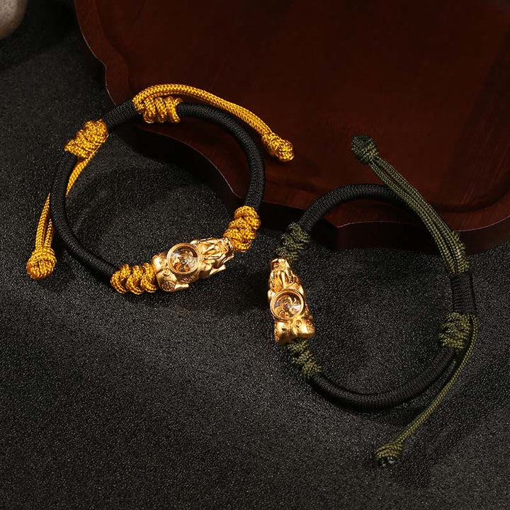 Pulsera de cuerda tejida a mano con Buddha Stones Pi Xiu para la riqueza y la suerte - image 13