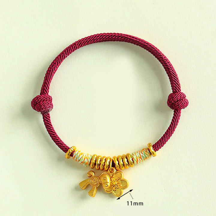 Pulsera hecha a mano con Buddha Stones y el Año del Caballo con hilo rojo - image 10