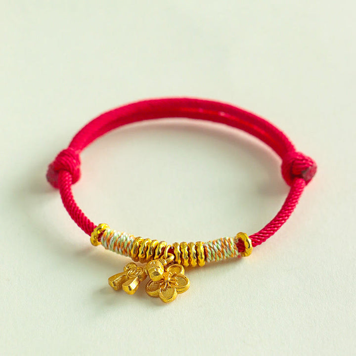 Pulsera hecha a mano con Buddha Stones y el Año del Caballo con hilo rojo - image 1