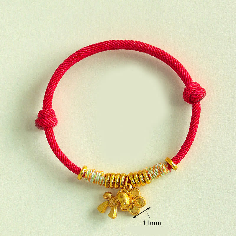 Pulsera hecha a mano con Buddha Stones y el Año del Caballo con hilo rojo - image 3