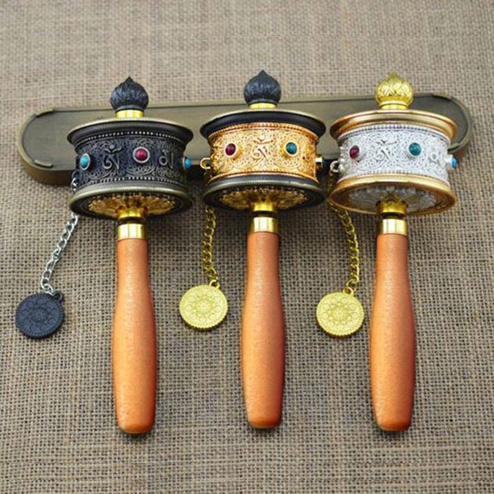 Decoración tibetana de la rueda de oración de la suerte - image 8