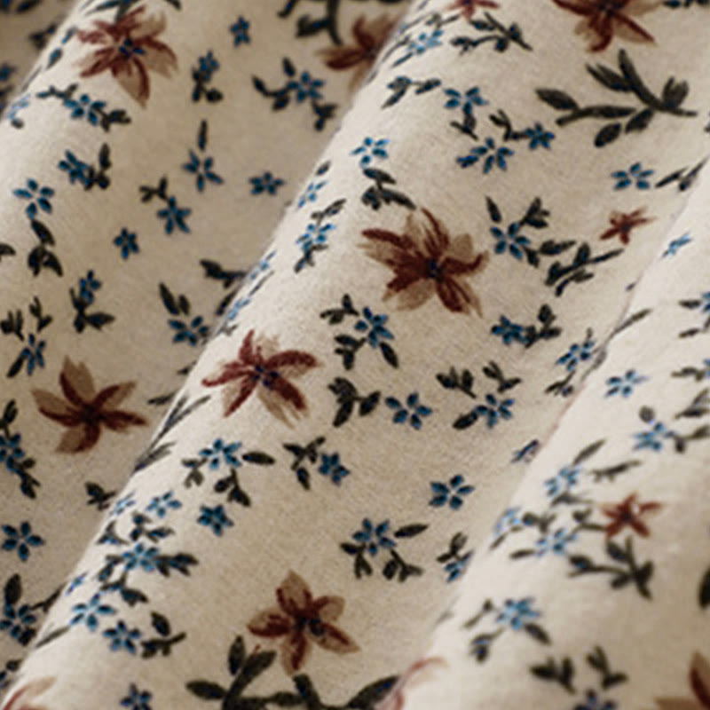 Camisa de algodón de manga larga para mujer con estampado floral otoñal de Buddha Stones y botones - image 14