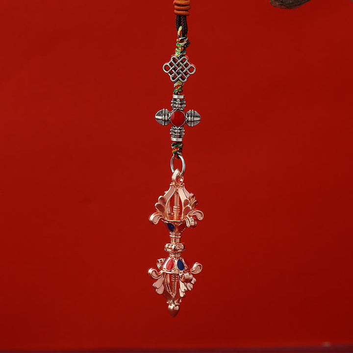 Llavero de cuerda con Buddha Stones Vajra para la iluminación - Oro rosa - image 4