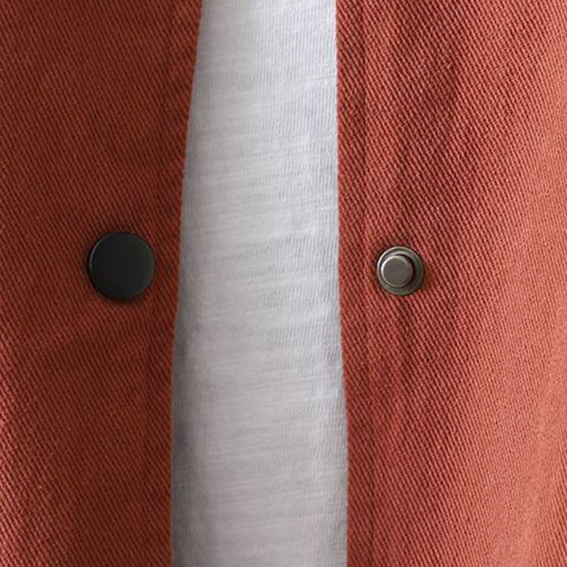 Chaqueta de algodón de manga larga con botones y bolsillos para mujer, con estampado de Buddha Stones Fall - image 3