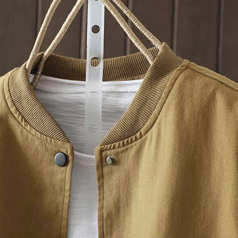 Chaqueta de algodón de manga larga con botones y bolsillos para mujer, con estampado de Buddha Stones Fall - image 20