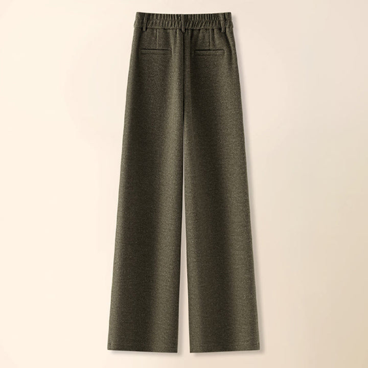 Pantalones anchos de algodón y lana gruesa con botones lisos y bolsillos para mujer de Buddha Stones - image 1