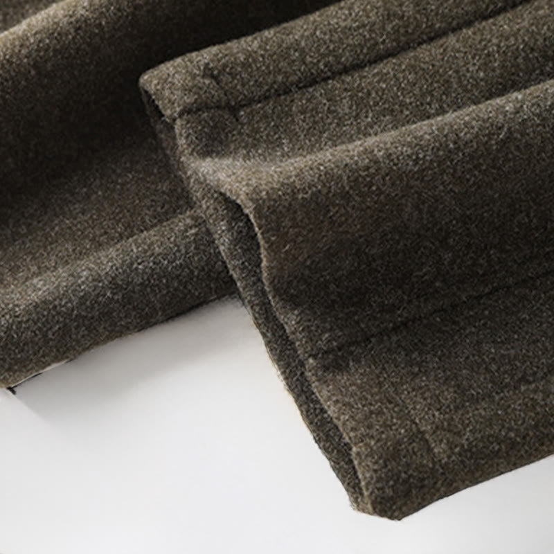 Pantalones anchos de algodón y lana gruesa con botones lisos y bolsillos para mujer de Buddha Stones - image 4