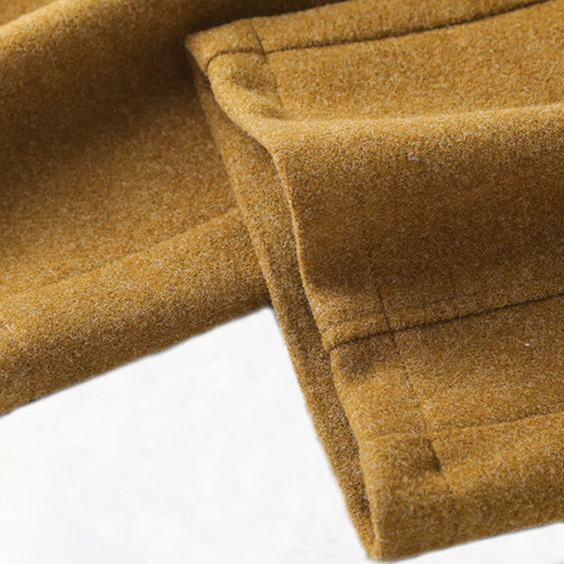 Pantalones anchos de algodón y lana gruesa con botones lisos y bolsillos para mujer de Buddha Stones - image 11