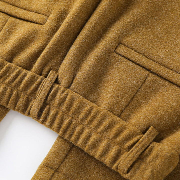 Pantalones anchos de algodón y lana gruesa con botones lisos y bolsillos para mujer de Buddha Stones - image 9