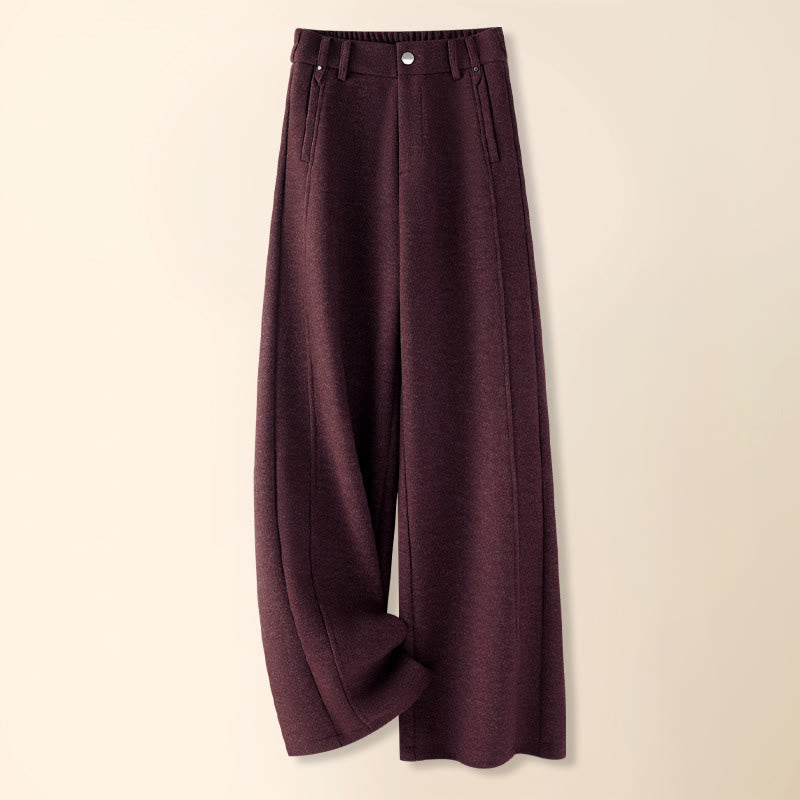 Pantalones anchos de algodón y lana gruesa con botones lisos y bolsillos para mujer de Buddha Stones - Púrpura - US12, UK/AU16, EU44 (3XL) - image 14