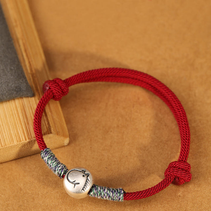 Pulsera trenzada de la suerte con Buddha Stones en plata de ley 999, año del caballo, del zodiaco chino - image 2