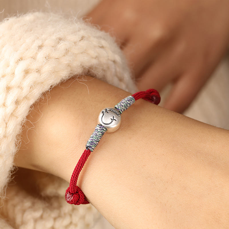 Pulsera trenzada de la suerte con Buddha Stones en plata de ley 999, año del caballo, del zodiaco chino - image 7