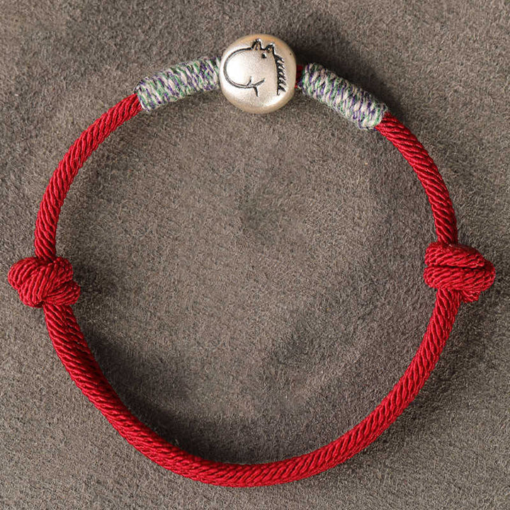 Pulsera trenzada de la suerte con Buddha Stones en plata de ley 999, año del caballo, del zodiaco chino - image 6