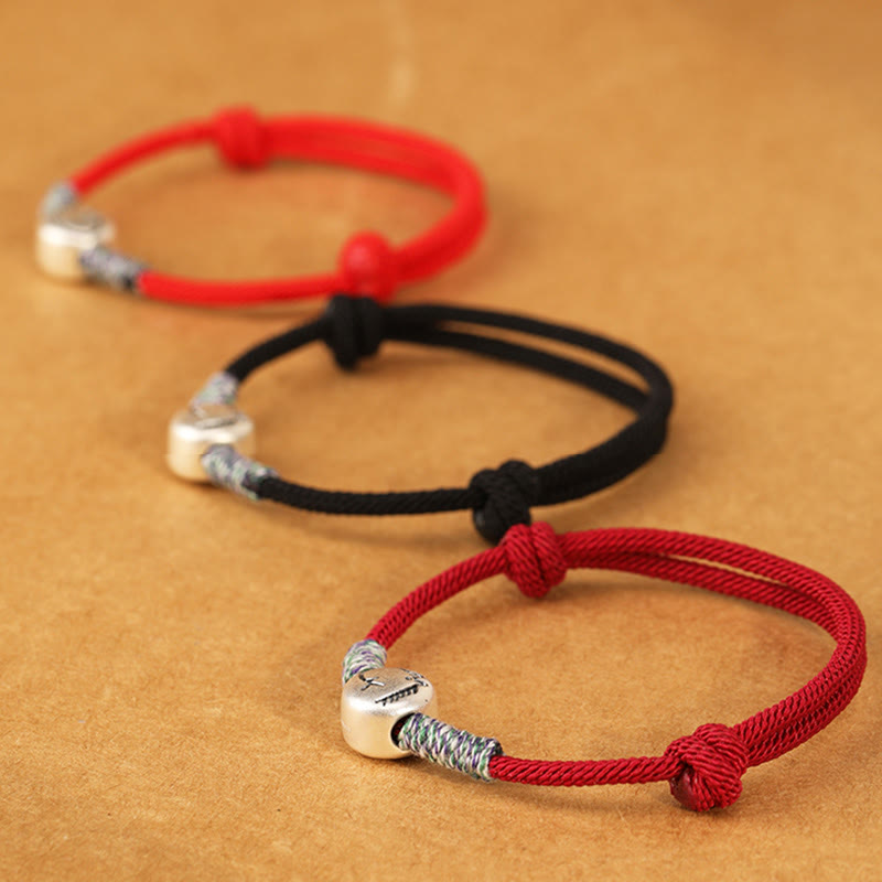 Pulsera trenzada de la suerte con Buddha Stones en plata de ley 999, año del caballo, del zodiaco chino - image 56