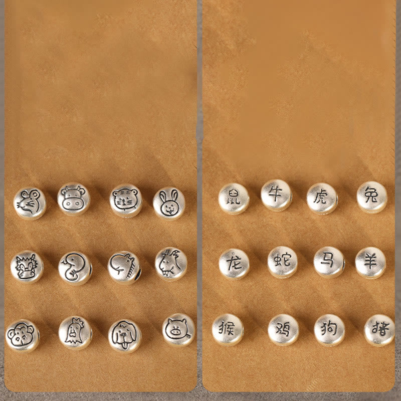 Pulsera trenzada de la suerte con Buddha Stones en plata de ley 999, año del caballo, del zodiaco chino - image 55