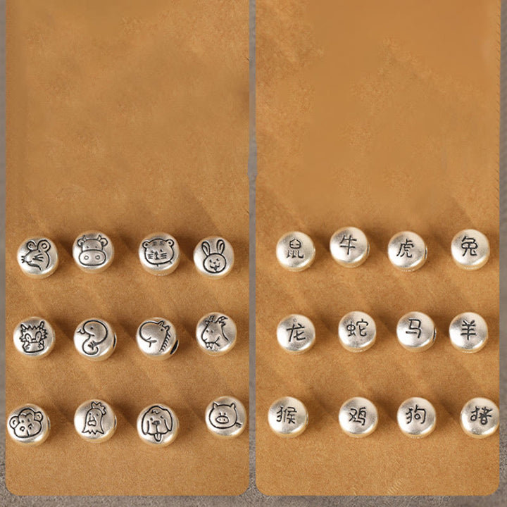 Pulsera trenzada de la suerte con Buddha Stones en plata de ley 999, año del caballo, del zodiaco chino - image 55