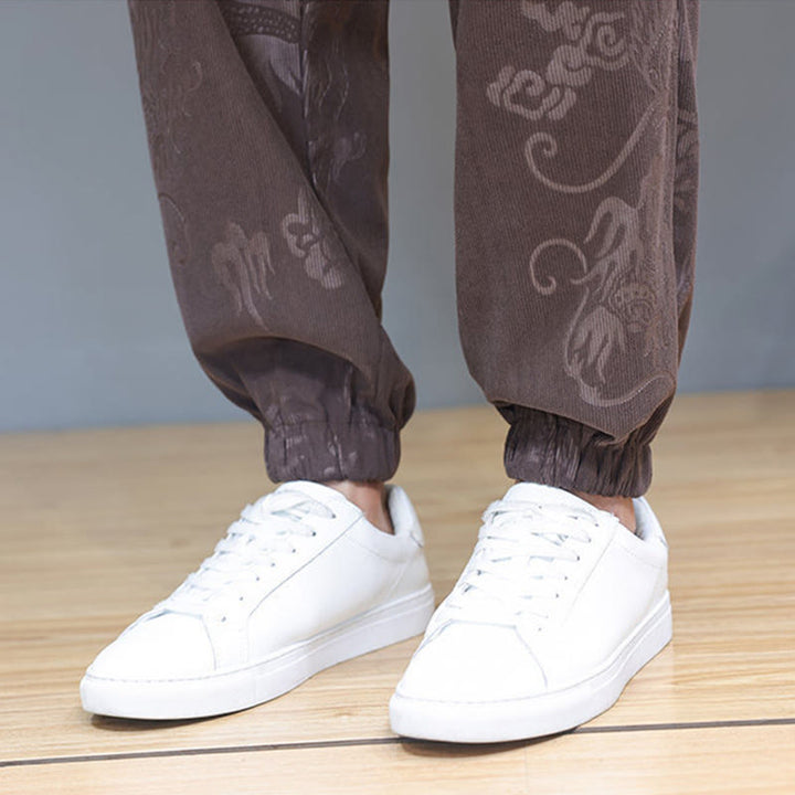 Conjunto de 2 piezas de traje Tang para hombre, de Buddha Stones , de otoño e invierno, con botones de rana de dragón, de algodón de pana, de manga larga, chaqueta y pantalones con bolsillos. - image 11