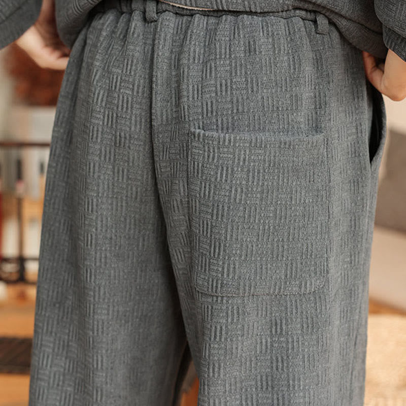 Conjunto de 2 piezas de traje Tang de invierno para hombre, de Buddha Stones , de algodón con botones de rana, chaqueta de manga larga y pantalones con bolsillos. - image 15