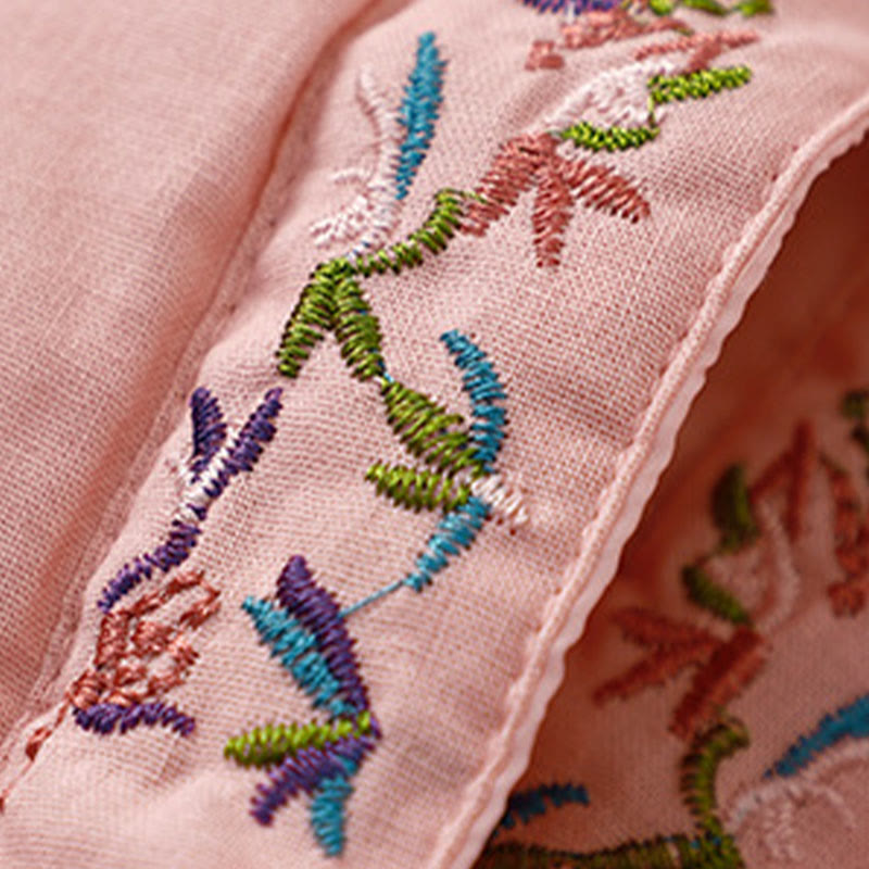 Chaqueta térmica de manga larga para mujer con bordado de flores de invierno y botones de rana de Buddha Stones - image 12