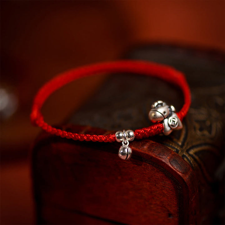 Pulsera tobillera con Buddha Stones en plata de ley 999 y campana de plata de ley 925 para niños y adultos. - image 7