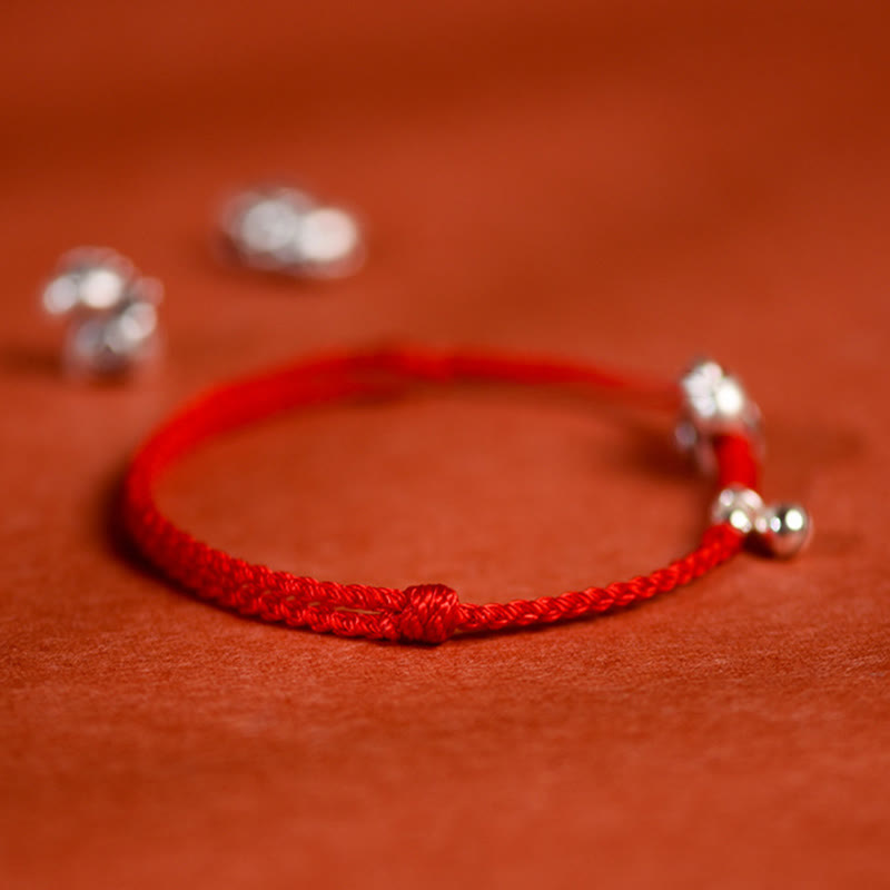 Pulsera tobillera con Buddha Stones en plata de ley 999 y campana de plata de ley 925 para niños y adultos. - image 4