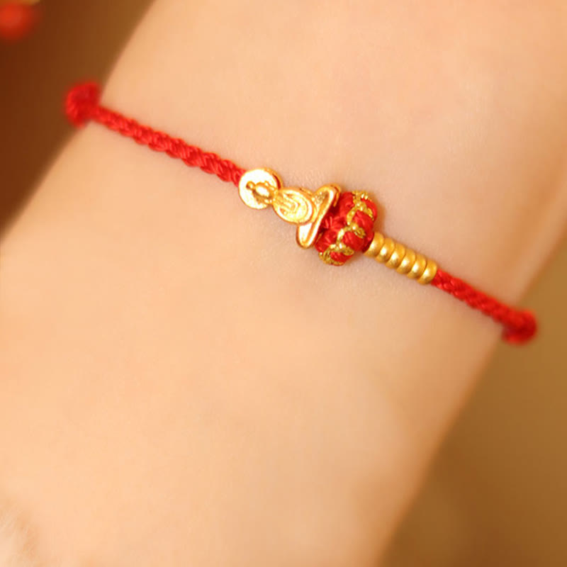 Pulsera trenzada protectora de hilo rojo con nudo de loto de Buda sin forma y Buddha Stones - image 9