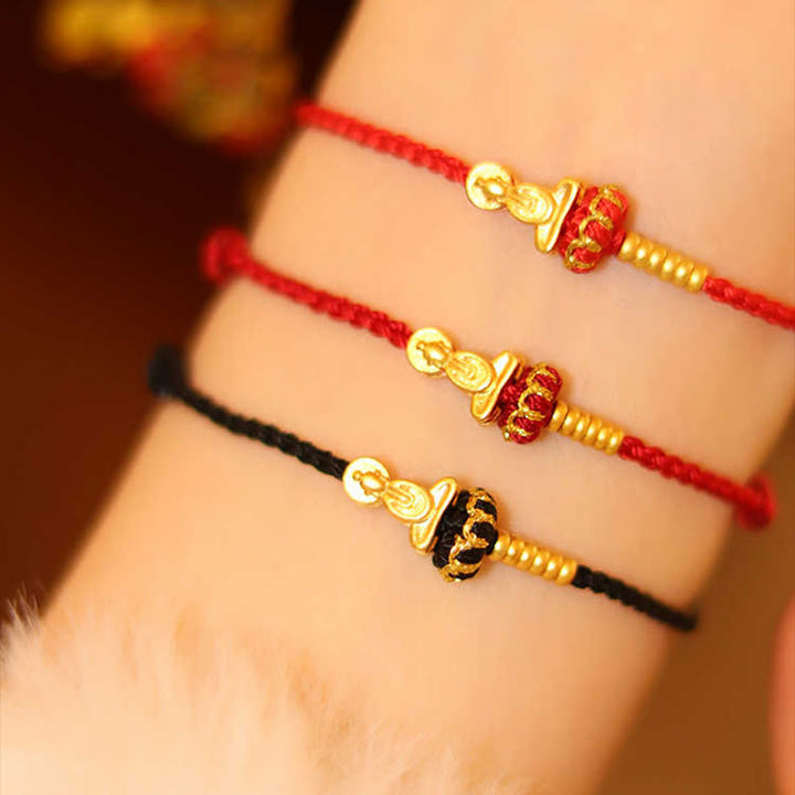 Pulsera trenzada protectora de hilo rojo con nudo de loto de Buda sin forma y Buddha Stones - image 15