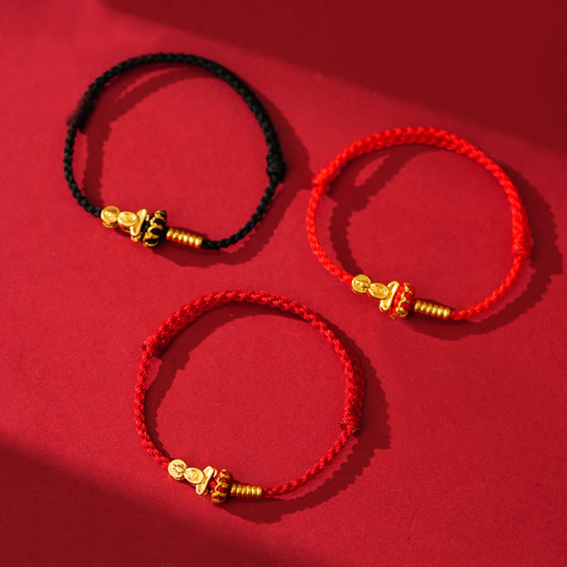Pulsera trenzada protectora de hilo rojo con nudo de loto de Buda sin forma y Buddha Stones - image 13