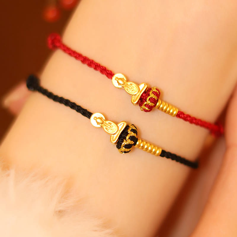 Pulsera trenzada protectora de hilo rojo con nudo de loto de Buda sin forma y Buddha Stones - image 16