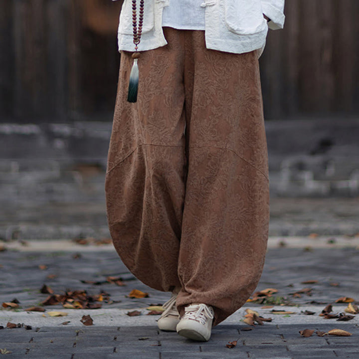 Camisa de manga larga con botones de rana para mujer, pantalones de algodón y lino con estampado de Buddha Stones en otoño, jacquard - image 37