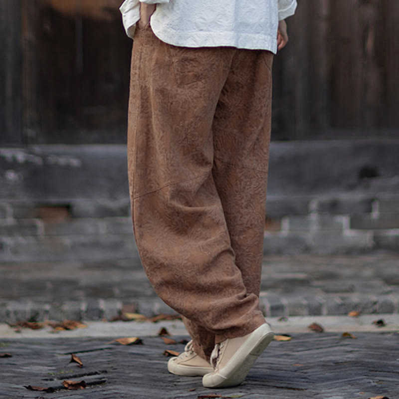 Camisa de manga larga con botones de rana para mujer, pantalones de algodón y lino con estampado de Buddha Stones en otoño, jacquard - image 38