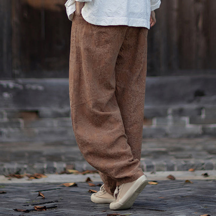 Camisa de manga larga con botones de rana para mujer, pantalones de algodón y lino con estampado de Buddha Stones en otoño, jacquard - image 38