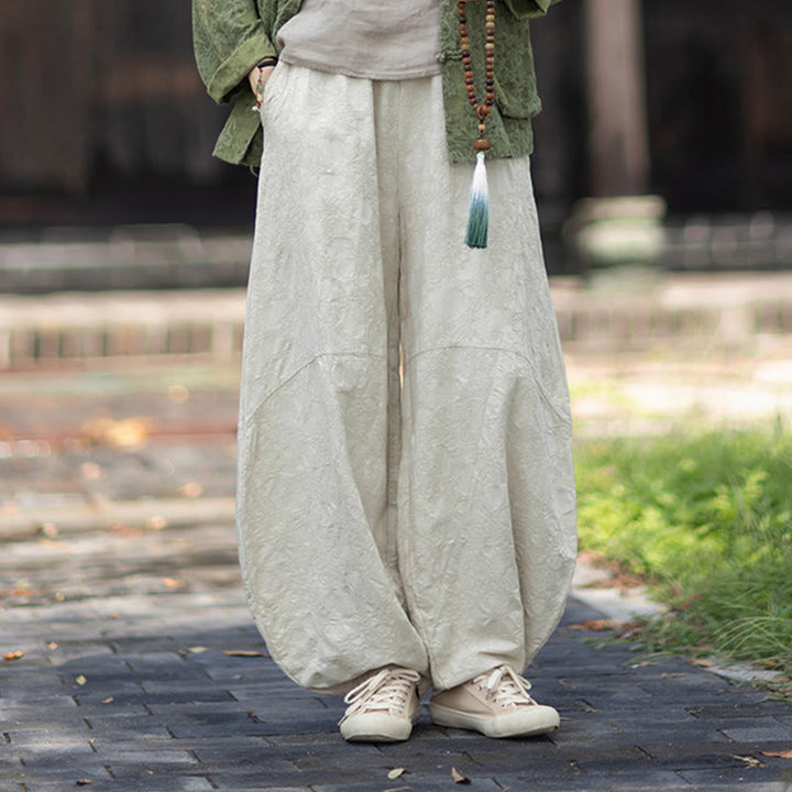 Camisa de manga larga con botones de rana para mujer, pantalones de algodón y lino con estampado de Buddha Stones en otoño, jacquard - image 34