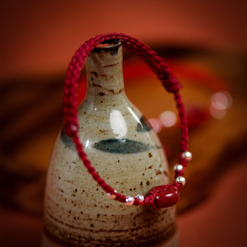Pulsera tobillera ajustable con bendición de cuerda hecha a mano con hebilla de paz y cinabrio de Buddha Stones - image 17